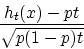 \begin{displaymath}\frac{h_t(x) - pt}{\sqrt{p(1-p)t}}\end{displaymath}